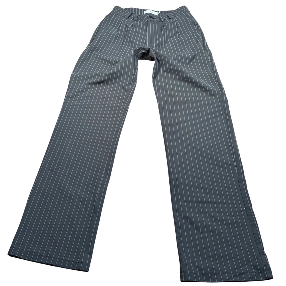 Office Siren Y2K Black Pinstripe Straight Leg Trousers Size XS Business Pants